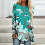 Asian Bird & Blossom Print Tunic