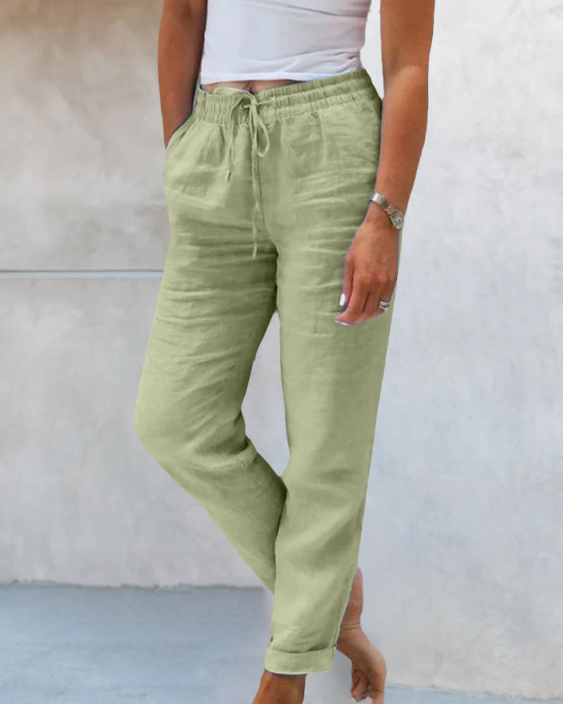 Classic trousers with drawstring