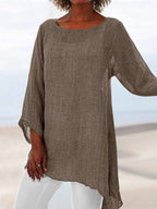 Linen Asymmetric Hem Tunic
