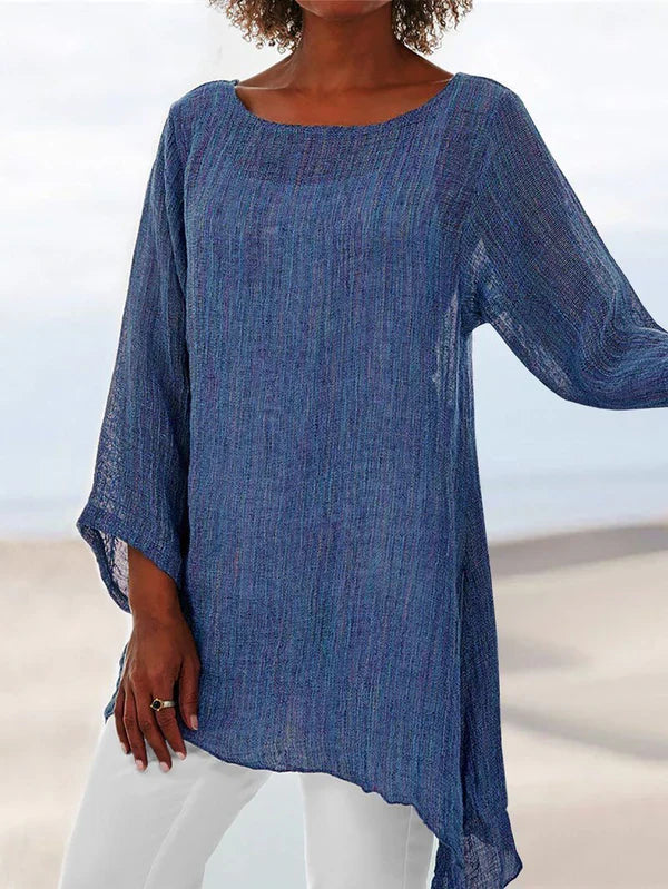 Linen Asymmetric Hem Tunic