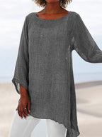 Linen Asymmetric Hem Tunic
