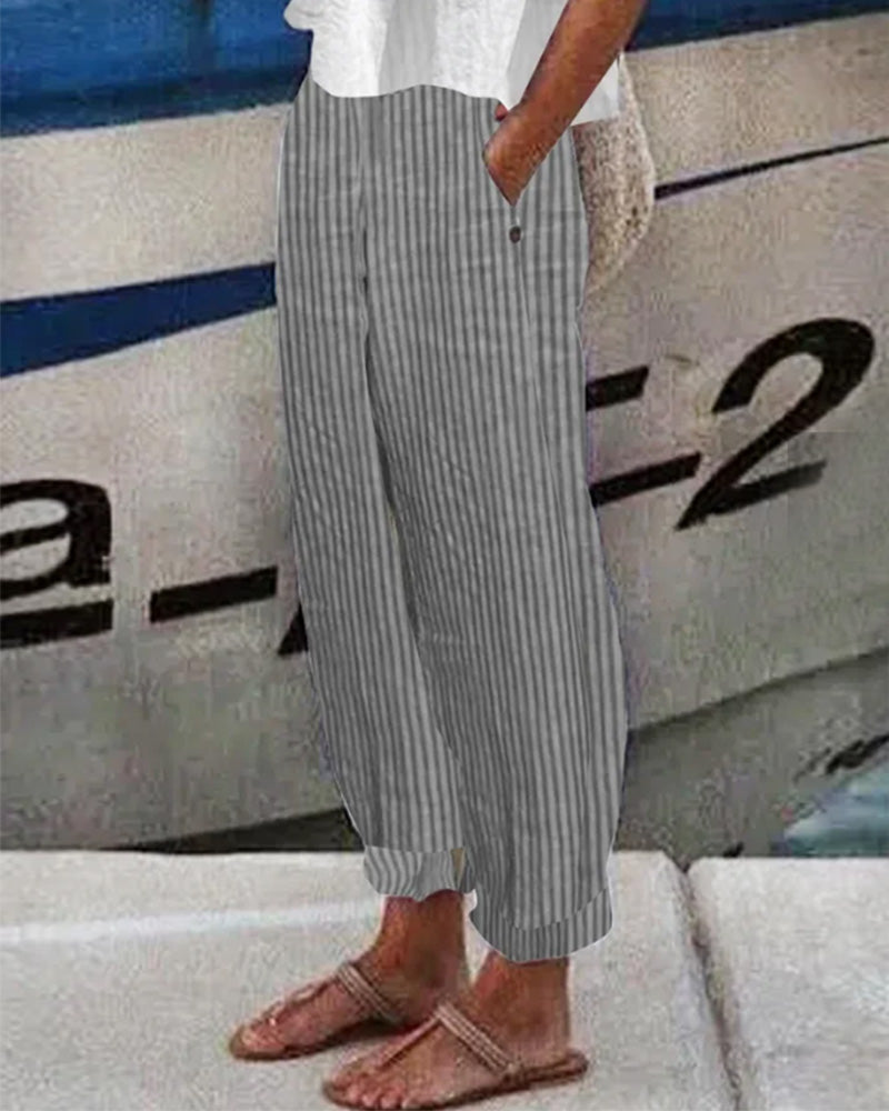 Striped Loose Pants