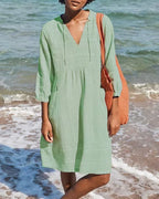 Hooded Cotton Midi Dress
