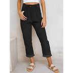 Corduroy Pleated High Waist Pants