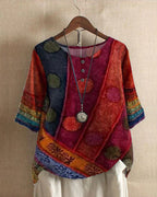 Tie Dye Print 34 Sleeve Tunic