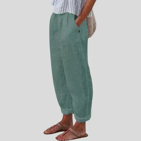 Relaxed Linen Pull On Pants