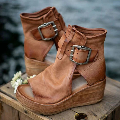 Buckle Peep Toe Booties
