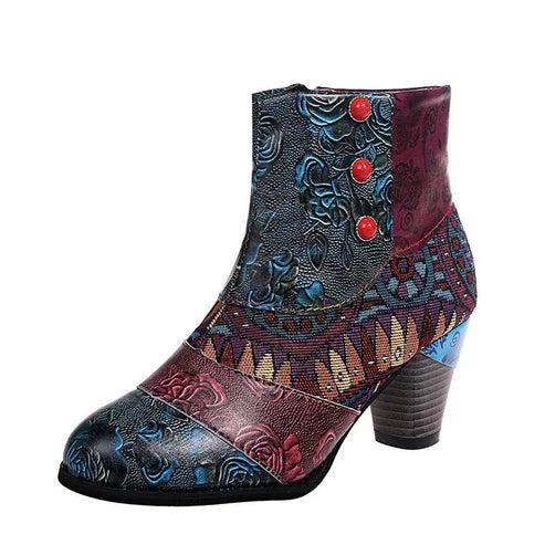Patchwork Bohemian Ankle Boots