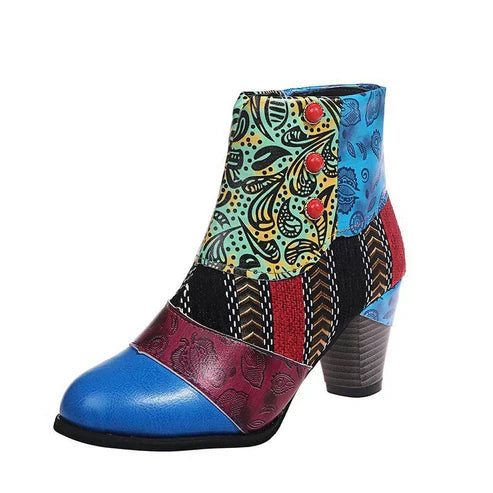 Patchwork Bohemian Ankle Boots