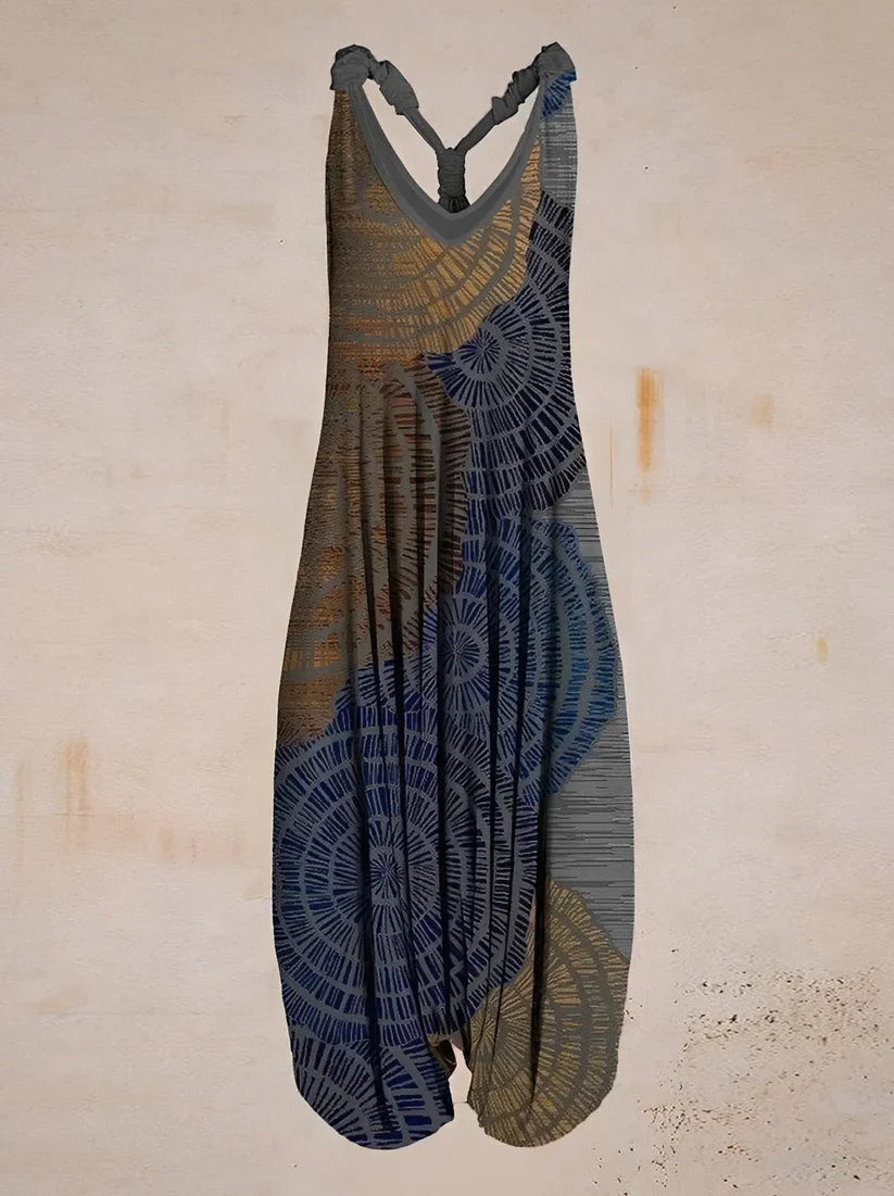 Printed Tie Strap Jumpsuit