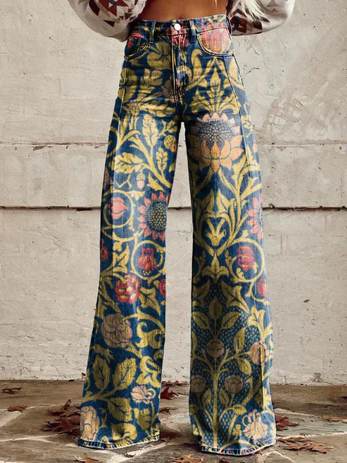 Floral Wide Leg Jeans