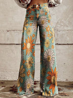 Floral Wide Leg Jeans
