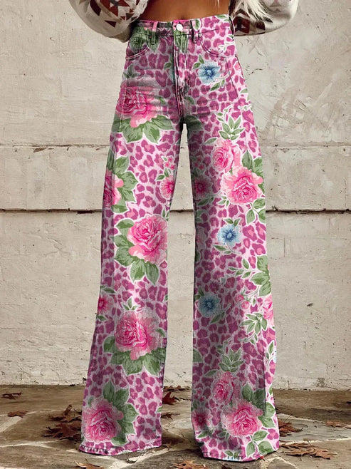 Floral Wide Leg Jeans
