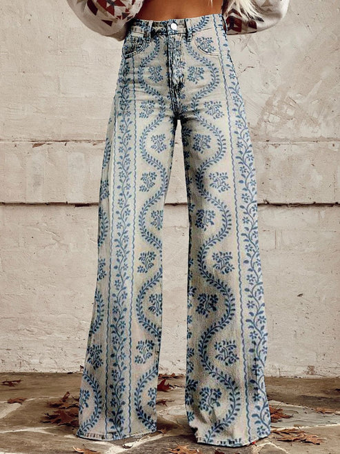 Floral Wide Leg Jeans