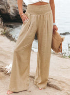 High Waist Wide Leg Linen Pants