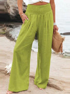 High Waist Wide Leg Linen Pants