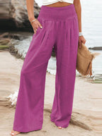 High Waist Wide Leg Linen Pants