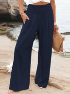 High Waist Wide Leg Linen Pants