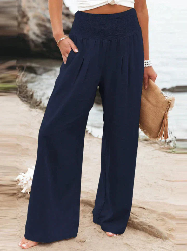 High Waist Wide Leg Linen Pants