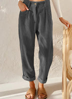 Corduroy Pleated High Waist Pants