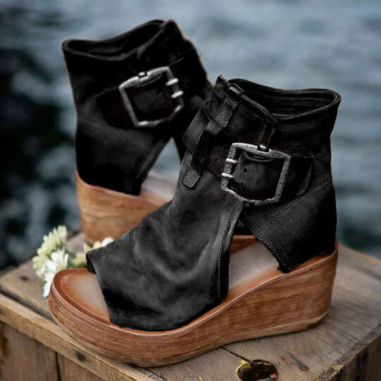 Buckle Peep Toe Booties