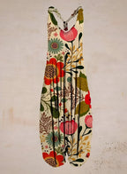 Printed Tie Strap Jumpsuit