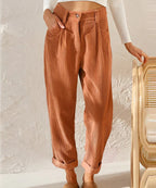 Corduroy Pleated High Waist Pants