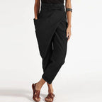Wrap Front Cropped Trousers