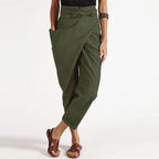 Wrap Front Cropped Trousers