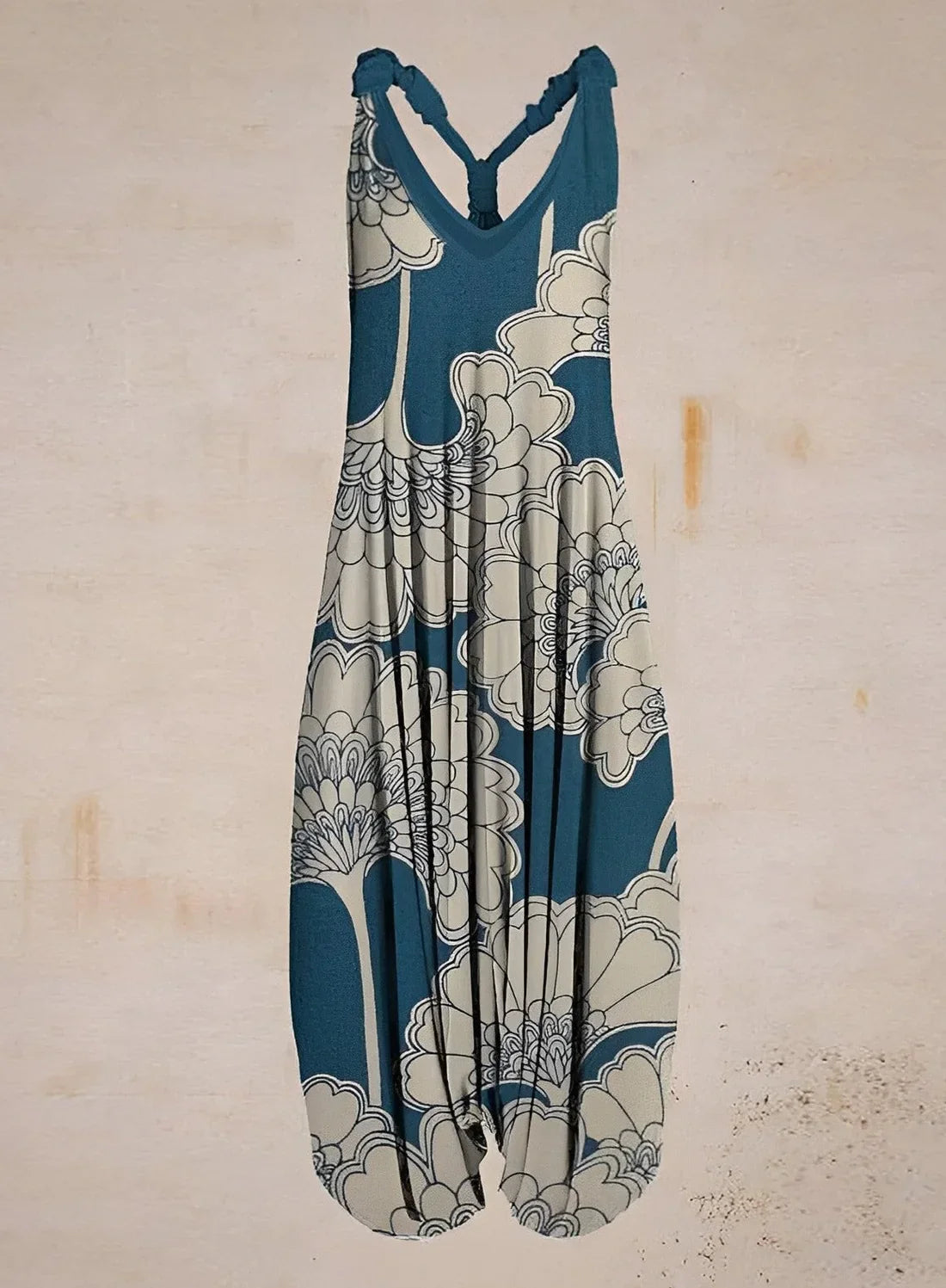 Printed Tie Strap Jumpsuit