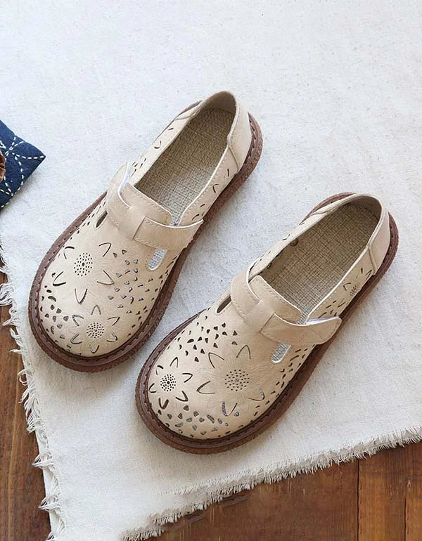 Floral Perforated Loafers