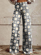 Floral Wide Leg Jeans