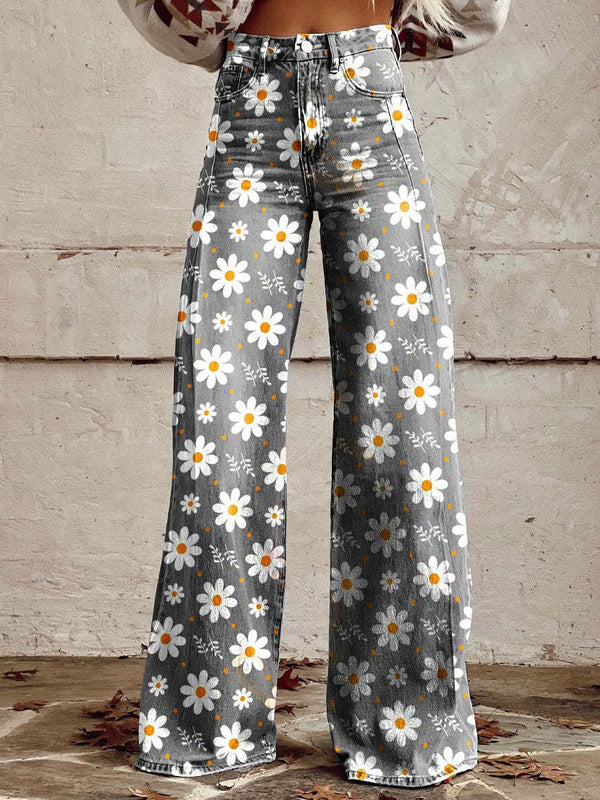Floral Wide Leg Jeans