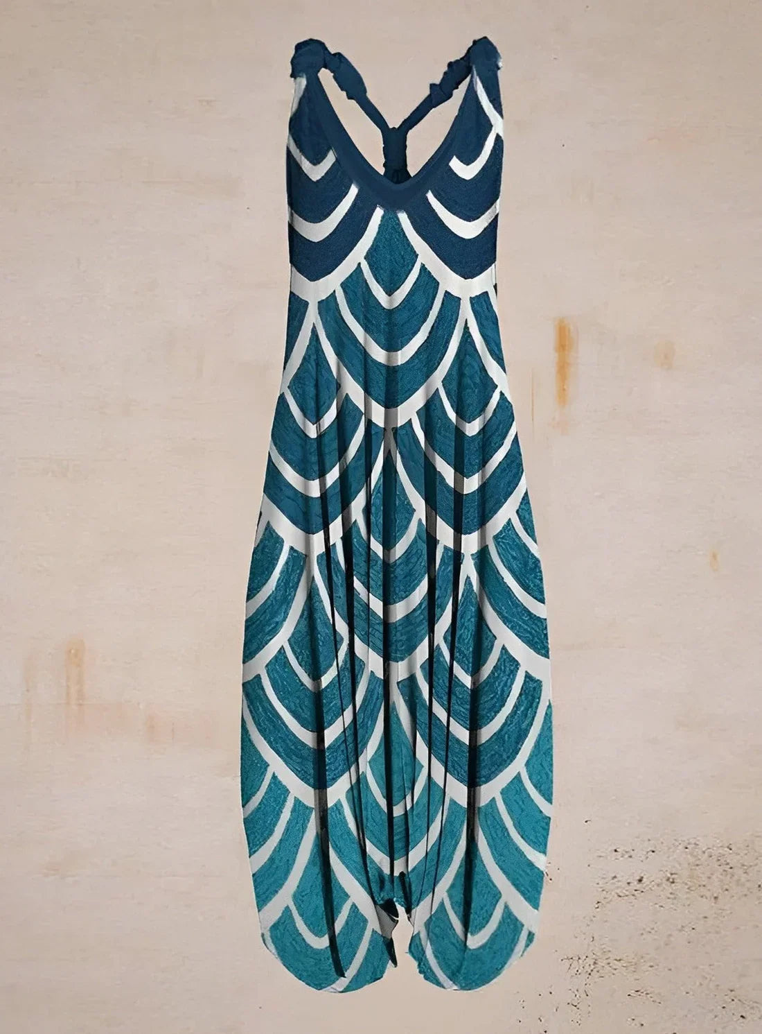 Printed Tie Strap Jumpsuit