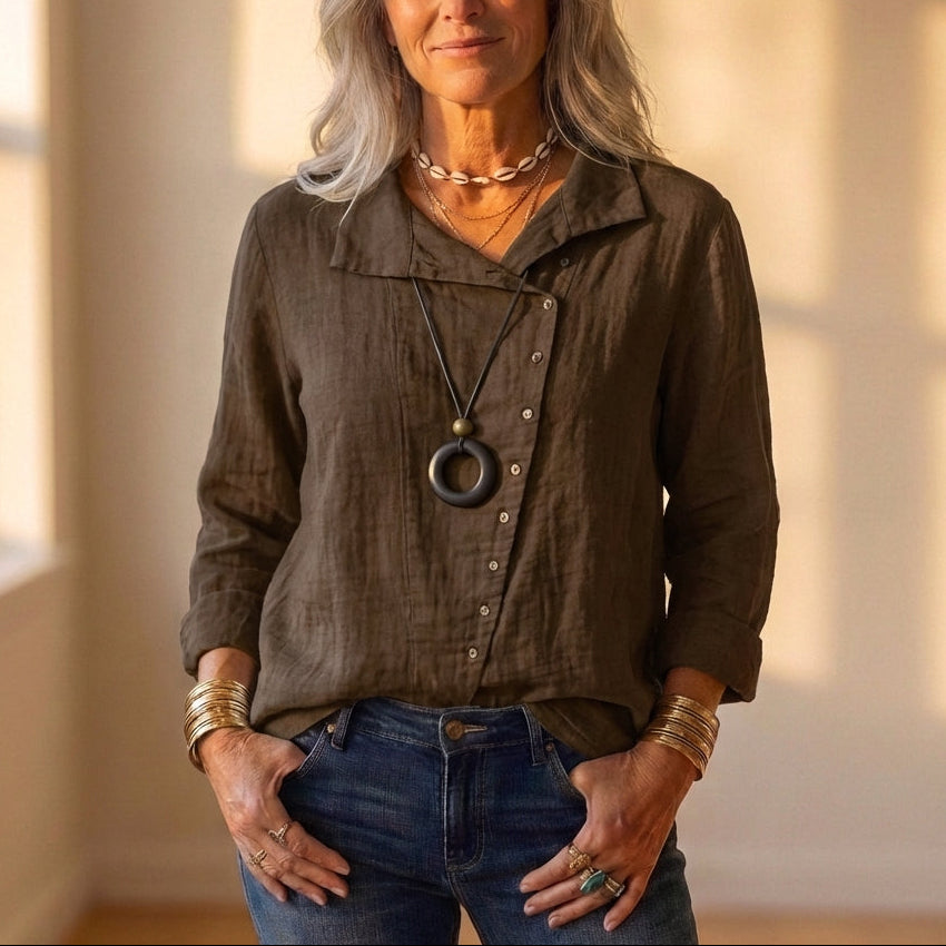 Collared Shirt With Button Front