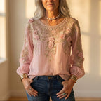 Blouse With Floral Embroidery