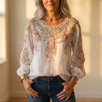Blouse With Floral Embroidery