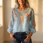 Blouse With Floral Embroidery