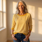 Top with Horizontal Stripe Print