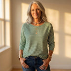 Top with Horizontal Stripe Print