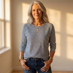 Top with Horizontal Stripe Print