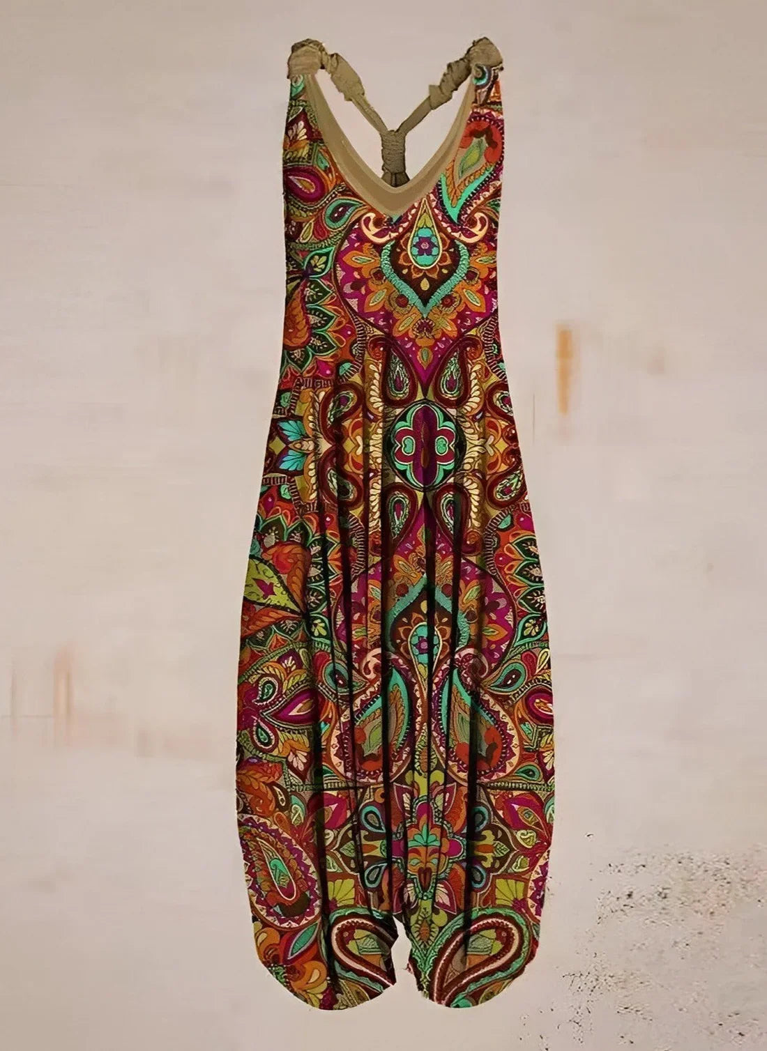 Printed Tie Strap Jumpsuit