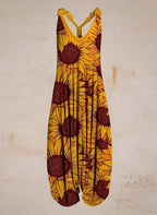 Printed Tie Strap Jumpsuit