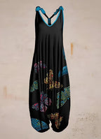 Printed Tie Strap Jumpsuit