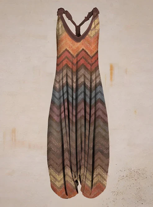 Printed Tie Strap Jumpsuit