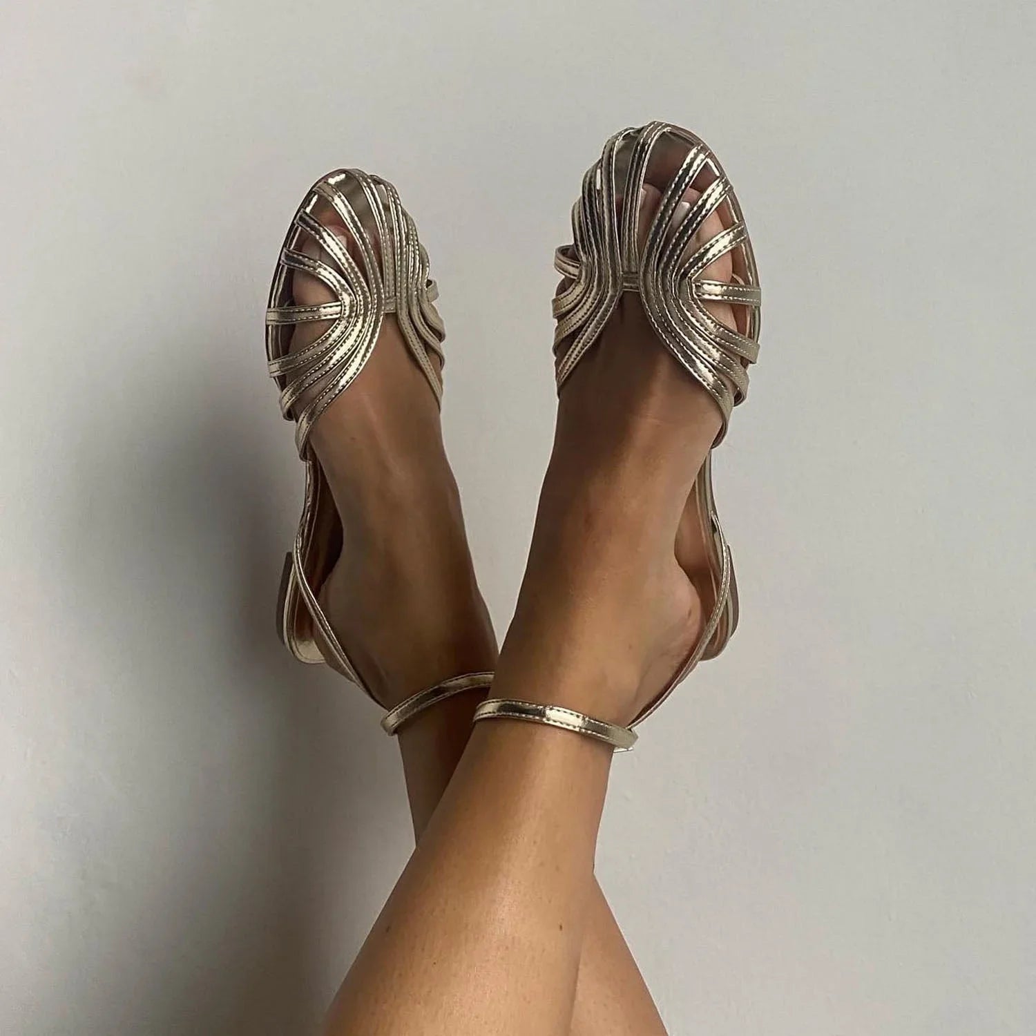 Metallic Strappy Sandal