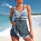 Nautical Stripe Skirted Swimsuit