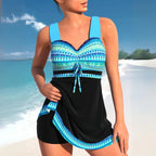 Nautical Stripe Skirted Swimsuit