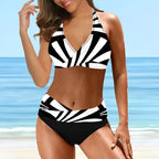Mod Stripe Halter Bikini
