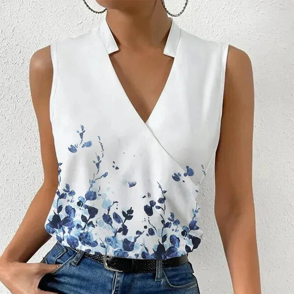 Sleeveless V Neck Top